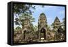 Siem Reap, Cambodia. Entrance to the ancient ruins and towers of the Bayon Temple in Preah Khan-Miva Stock-Framed Stretched Canvas