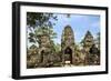 Siem Reap, Cambodia. Entrance to the ancient ruins and towers of the Bayon Temple in Preah Khan-Miva Stock-Framed Photographic Print