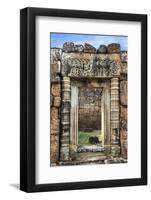 Siem Reap, Cambodia. Ornate doorway leads to the ancient ruins and towers of the Bayon Temple, Pre -Miva Stock-Framed Photographic Print