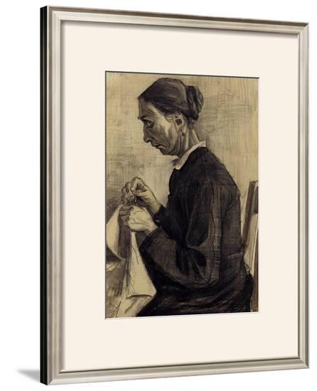 Sien Sewing-Vincent van Gogh-Framed Art Print