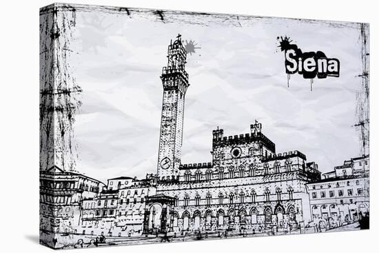 Siena City Hall on Piazza Del Campo-Banauke-Stretched Canvas