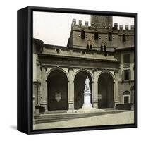 Siena (Italy), Independence Square And, in the Background, the Base of the Torre Del Mangia-Leon, Levy et Fils-Framed Stretched Canvas