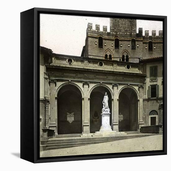 Siena (Italy), Independence Square And, in the Background, the Base of the Torre Del Mangia-Leon, Levy et Fils-Framed Stretched Canvas