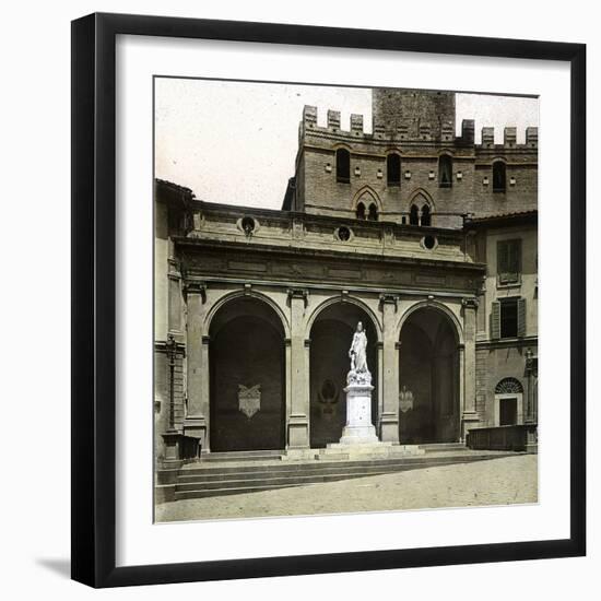 Siena (Italy), Independence Square And, in the Background, the Base of the Torre Del Mangia-Leon, Levy et Fils-Framed Photographic Print