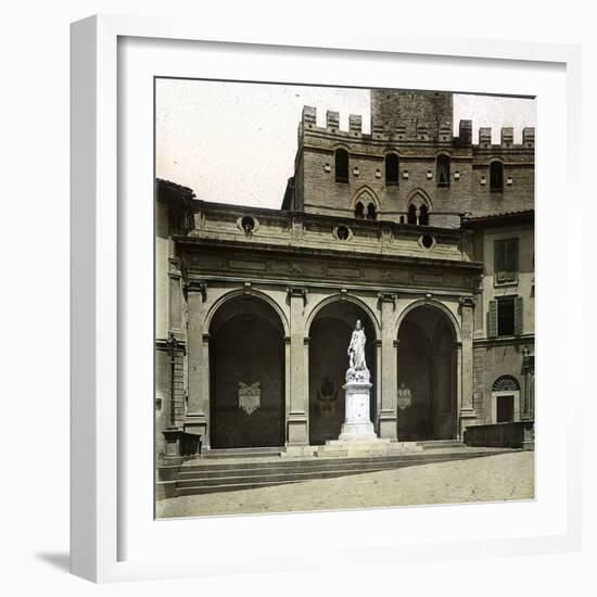 Siena (Italy), Independence Square And, in the Background, the Base of the Torre Del Mangia-Leon, Levy et Fils-Framed Photographic Print