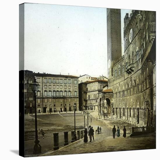 Siena (Italy), the Piazza Del Campo with the Public Palace (1288-1340) and the Torre Del Mangia-Leon, Levy et Fils-Stretched Canvas