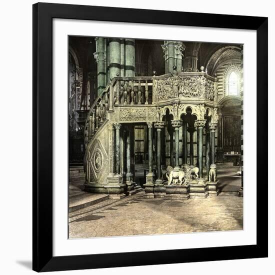 Siena (Italy), the Pulpit (1266-1268) of the Duomo (Cathedral), Circa 1895-Leon, Levy et Fils-Framed Photographic Print