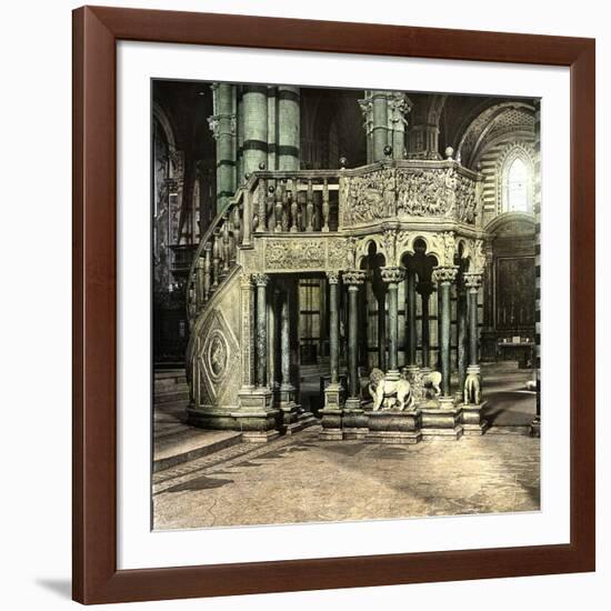 Siena (Italy), the Pulpit (1266-1268) of the Duomo (Cathedral), Circa 1895-Leon, Levy et Fils-Framed Photographic Print