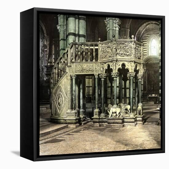 Siena (Italy), the Pulpit (1266-1268) of the Duomo (Cathedral), Circa 1895-Leon, Levy et Fils-Framed Stretched Canvas