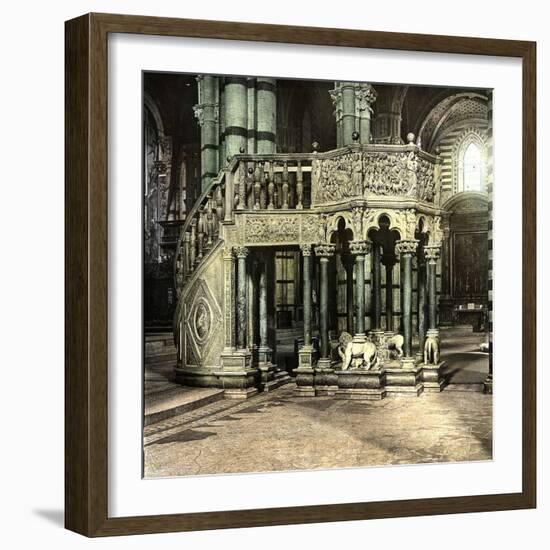 Siena (Italy), the Pulpit (1266-1268) of the Duomo (Cathedral), Circa 1895-Leon, Levy et Fils-Framed Photographic Print