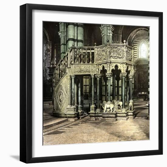 Siena (Italy), the Pulpit (1266-1268) of the Duomo (Cathedral), Circa 1895-Leon, Levy et Fils-Framed Photographic Print