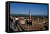 Siena view from Duomo roof shows Mangia Tower-Charles Bowman-Framed Stretched Canvas