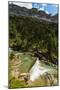 Sierra de las Cutas on the south rim above a Rio Arazas waterfall, Ordesa Valley, Ordesa National P-Robert Francis-Mounted Photographic Print