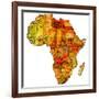 Sierra Leone on Actual Map of Africa-michal812-Framed Art Print