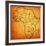 Sierra Leone on Actual Map of Africa-michal812-Framed Art Print