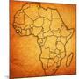 Sierra Leone on Actual Map of Africa-michal812-Mounted Art Print