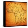 Sierra Leone on Actual Map of Africa-michal812-Framed Stretched Canvas