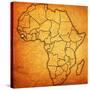 Sierra Leone on Actual Map of Africa-michal812-Stretched Canvas