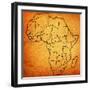 Sierra Leone on Actual Map of Africa-michal812-Framed Art Print