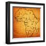 Sierra Leone on Actual Map of Africa-michal812-Framed Art Print