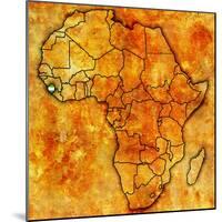 Sierra Leone on Actual Map of Africa-michal812-Mounted Art Print