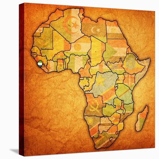 Sierra Leone on Actual Map of Africa-michal812-Stretched Canvas