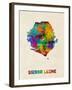 Sierra Leone Watercolor Map-Michael Tompsett-Framed Art Print