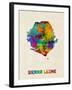 Sierra Leone Watercolor Map-Michael Tompsett-Framed Art Print