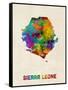 Sierra Leone Watercolor Map-Michael Tompsett-Framed Stretched Canvas