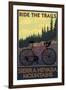 Sierra Nevada Mountains, California - Bicycle on Trails-Lantern Press-Framed Art Print