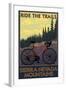 Sierra Nevada Mountains, California - Bicycle on Trails-Lantern Press-Framed Art Print