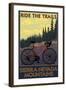 Sierra Nevada Mountains, California - Bicycle on Trails-Lantern Press-Framed Art Print