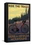 Sierra Nevada Mountains, California - Bicycle on Trails-Lantern Press-Framed Stretched Canvas