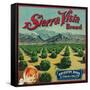 Sierra Vista Brand Citrus Crate Label - Porterville, CA-Lantern Press-Framed Stretched Canvas