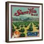 Sierra Vista Brand Citrus Crate Label - Porterville, CA-Lantern Press-Framed Art Print