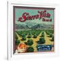 Sierra Vista Brand Citrus Crate Label - Porterville, CA-Lantern Press-Framed Art Print