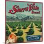 Sierra Vista Brand Citrus Crate Label - Porterville, CA-Lantern Press-Mounted Art Print