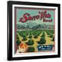 Sierra Vista Brand Citrus Crate Label - Porterville, CA-Lantern Press-Framed Art Print