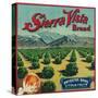 Sierra Vista Brand Citrus Crate Label - Porterville, CA-Lantern Press-Stretched Canvas