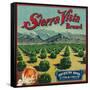 Sierra Vista Brand Citrus Crate Label - Porterville, CA-Lantern Press-Framed Stretched Canvas