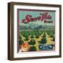 Sierra Vista Brand Citrus Crate Label - Porterville, CA-Lantern Press-Framed Art Print