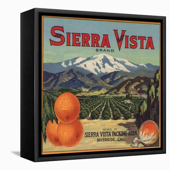 Sierra Vista Brand - Riverside, California - Citrus Crate Label-Lantern Press-Framed Stretched Canvas