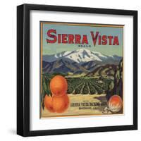 Sierra Vista Brand - Riverside, California - Citrus Crate Label-Lantern Press-Framed Art Print