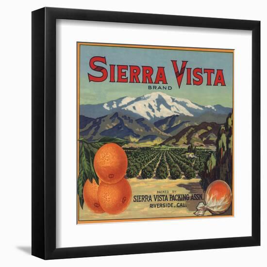 Sierra Vista Brand - Riverside, California - Citrus Crate Label-Lantern Press-Framed Art Print