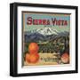 Sierra Vista Brand - Riverside, California - Citrus Crate Label-Lantern Press-Framed Art Print