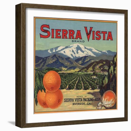 Sierra Vista Brand - Riverside, California - Citrus Crate Label-Lantern Press-Framed Art Print