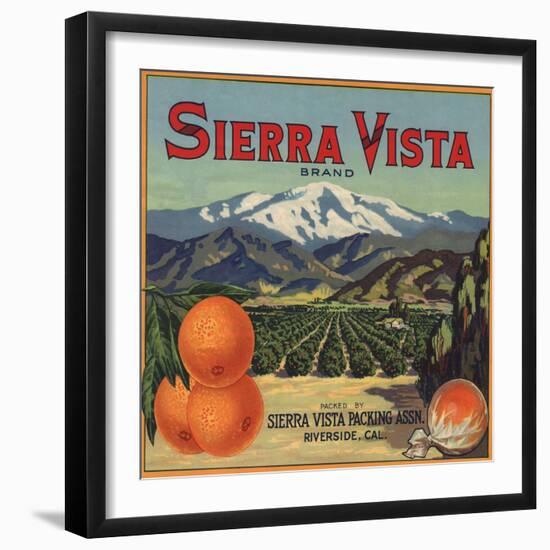 Sierra Vista Brand - Riverside, California - Citrus Crate Label-Lantern Press-Framed Art Print