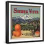 Sierra Vista Brand - Riverside, California - Citrus Crate Label-Lantern Press-Framed Art Print