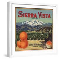 Sierra Vista Brand - Riverside, California - Citrus Crate Label-Lantern Press-Framed Art Print