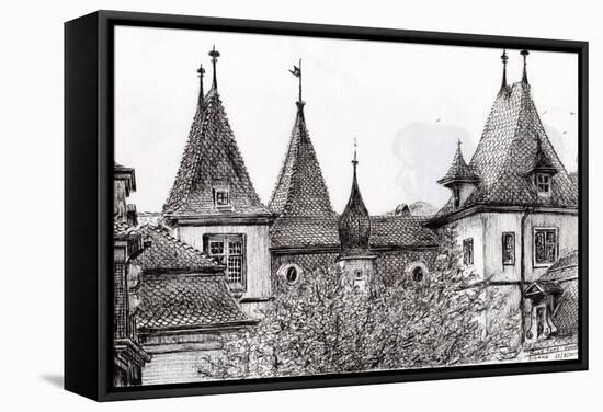 Sierre Rooftops, Switzerland, 2012-Vincent Alexander Booth-Framed Stretched Canvas